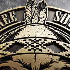 Indian Skull Brass Car Badge | Handcrafted Metal Emblems with 3M Adhesive