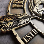 Indian Skull Brass Car Badge | Handcrafted Metal Emblems with 3M Adhesive