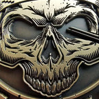 Indian Skull Brass Car Badge | Handcrafted Metal Emblems with 3M Adhesive