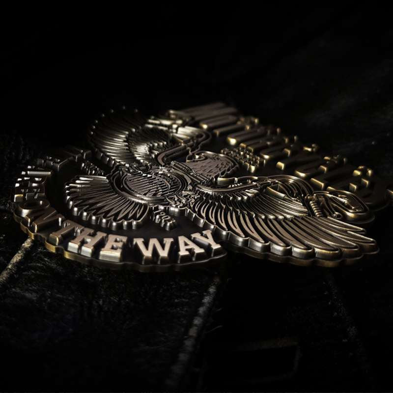 Harley Eagle Motorcycle Emblem - Brass 3D Eagle Badge with 3M Adhesive