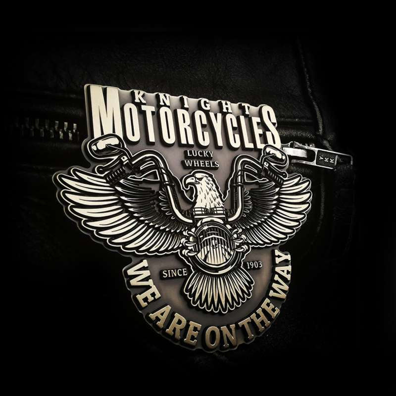 Harley Eagle Motorcycle Emblem - Brass 3D Eagle Badge with 3M Adhesive