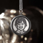 Personalized 925 Silver Photo Coins – Custom Engraved Keepsakes for Loved Ones & Pets