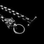 Wolf Silver Bracelet | Viking Leather Jewelry for Men & Women