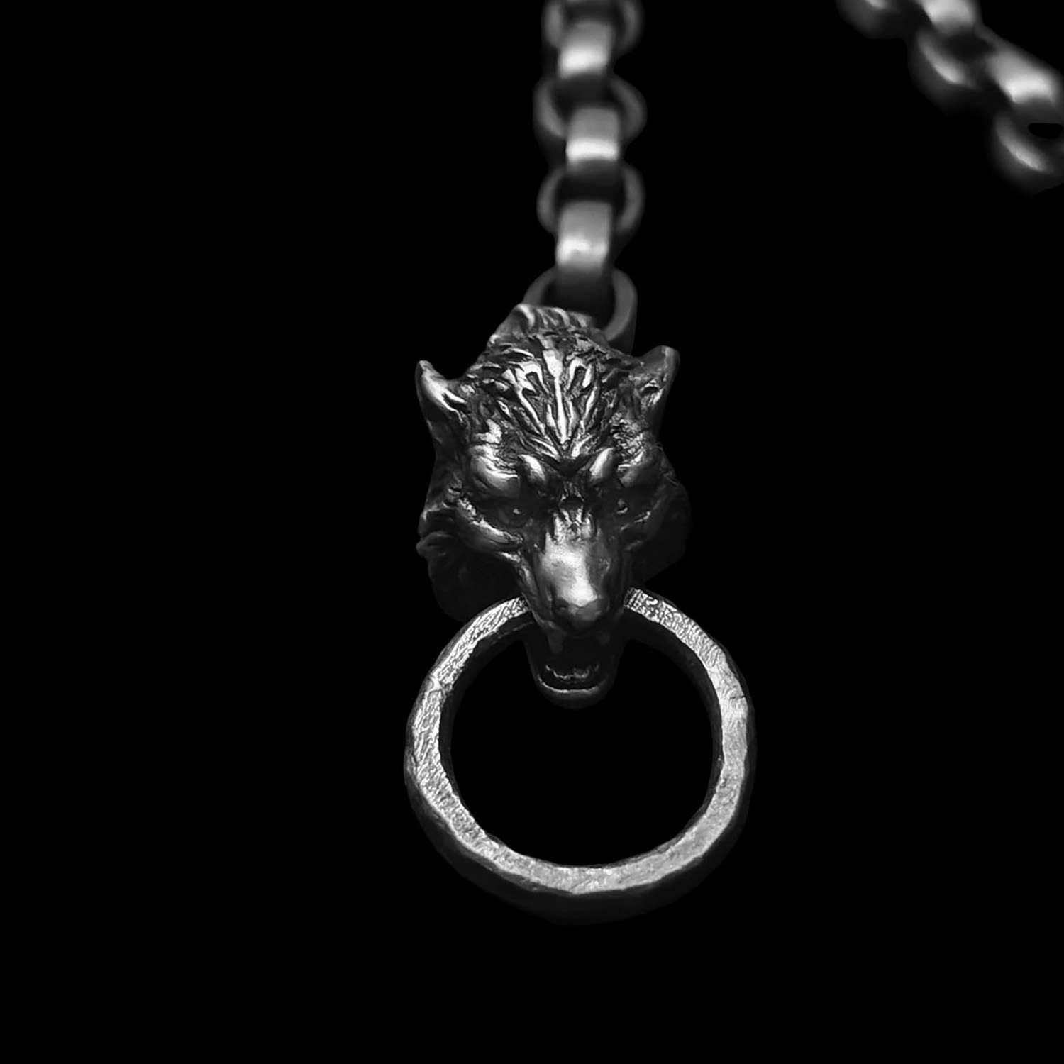 Wolf Silver Bracelet | Viking Leather Jewelry for Men & Women