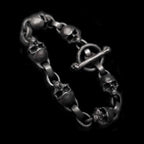 Bold Skull Bracelet - Handmade 925 Silver Men's Chain