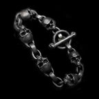 Bold Skull Bracelet - Handmade 925 Silver Men's Chain