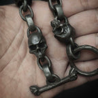Bold Skull Bracelet - Handmade 925 Silver Men's Chain
