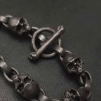 Bold Skull Bracelet - Handmade 925 Silver Men's Chain