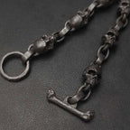 Bold Skull Bracelet - Handmade 925 Silver Men's Chain