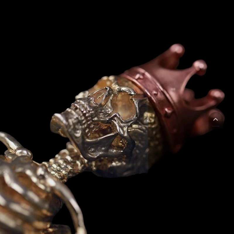 Brass Skull Spoon - Gothic Brass & Steel Ritual Artifact