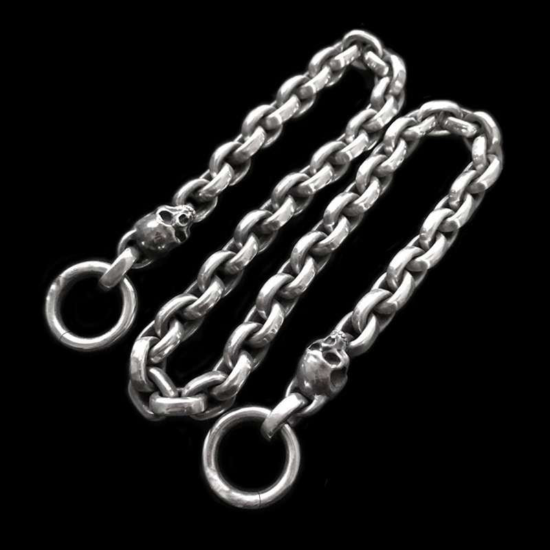 Solid 925 Silver Skull Pants Chain - Heavy 230g Hip Hop Rock