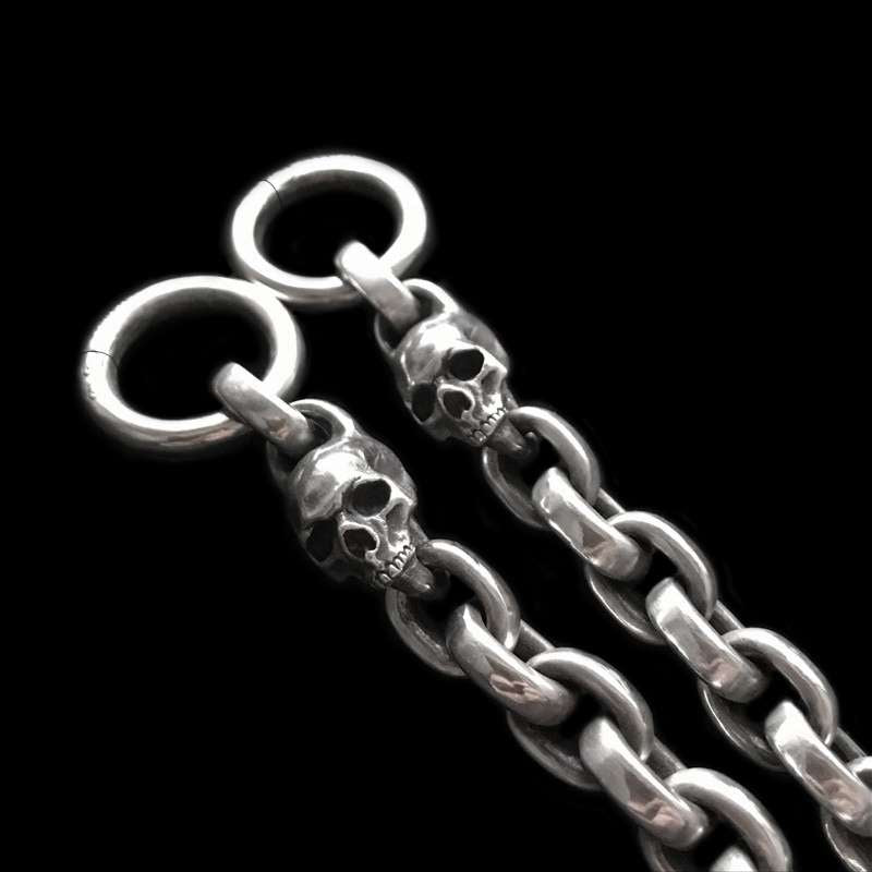 Solid 925 Silver Skull Pants Chain - Heavy 230g Hip Hop Rock