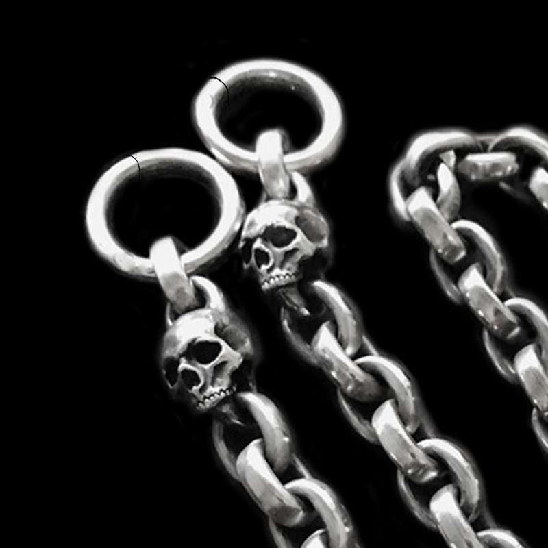Solid 925 Silver Skull Pants Chain - Heavy 230g Hip Hop Rock