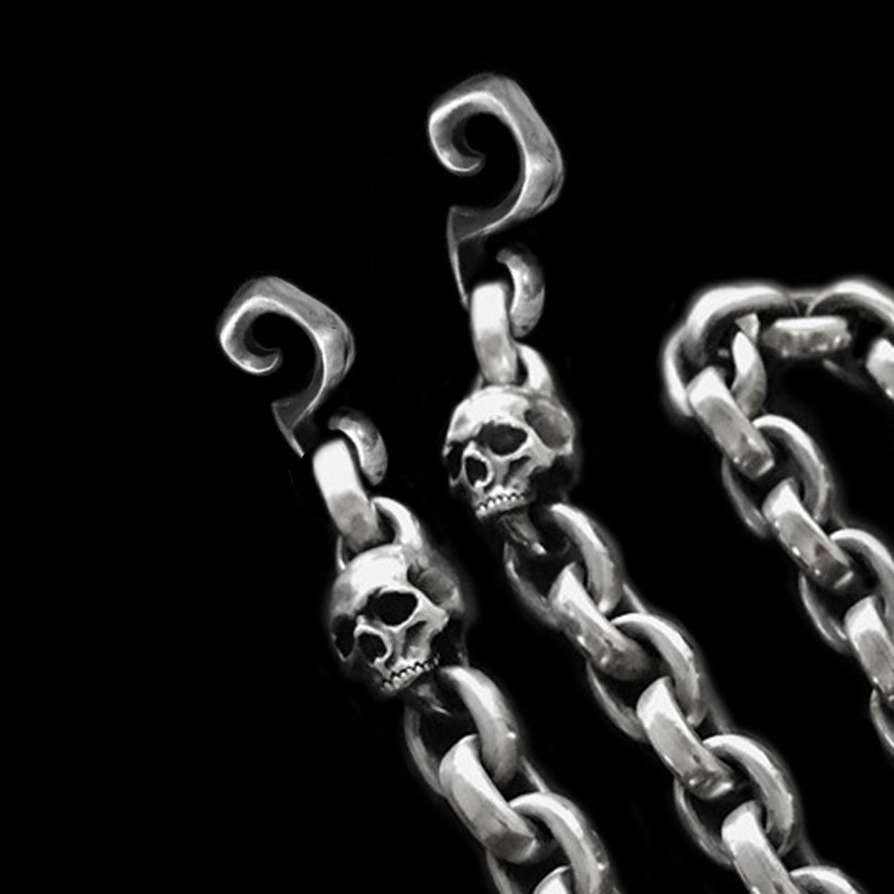 Solid 925 Silver Skull Pants Chain - Heavy 230g Hip Hop Rock