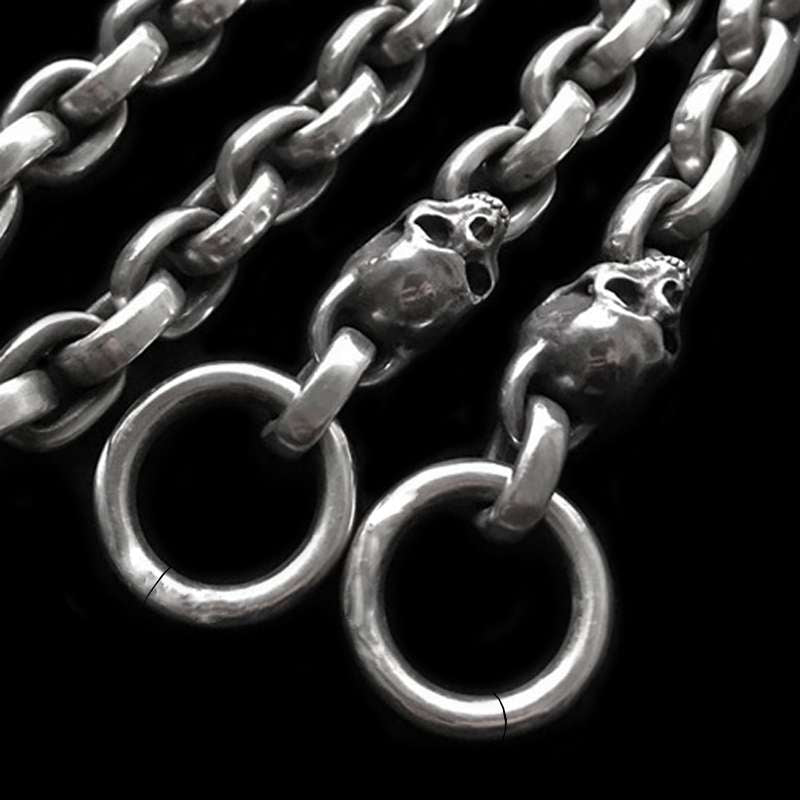 Solid 925 Silver Skull Pants Chain - Heavy 230g Hip Hop Rock