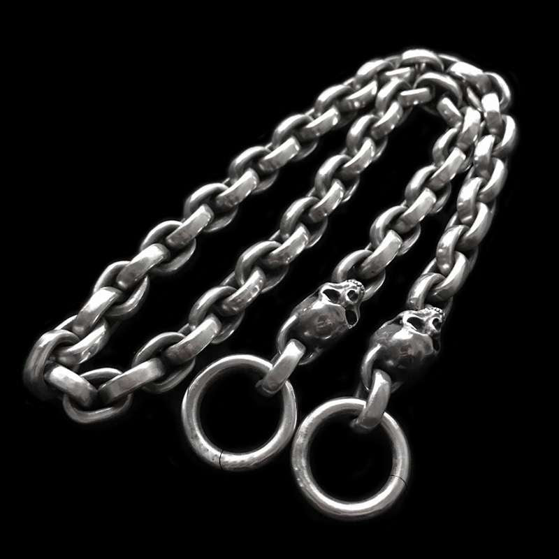 Solid 925 Silver Skull Pants Chain - Heavy 230g Hip Hop Rock