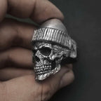 Skull Rings - Handmade 925 Silver Hat-Wearing Skeleton Men's Band
