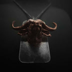 Bull Pendant – Handmade 925 Silver & Copper Dog Tag Necklace