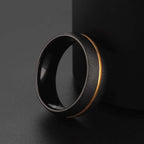 Black Gold Ring with Unique Golden Inlay | MENSSKULL