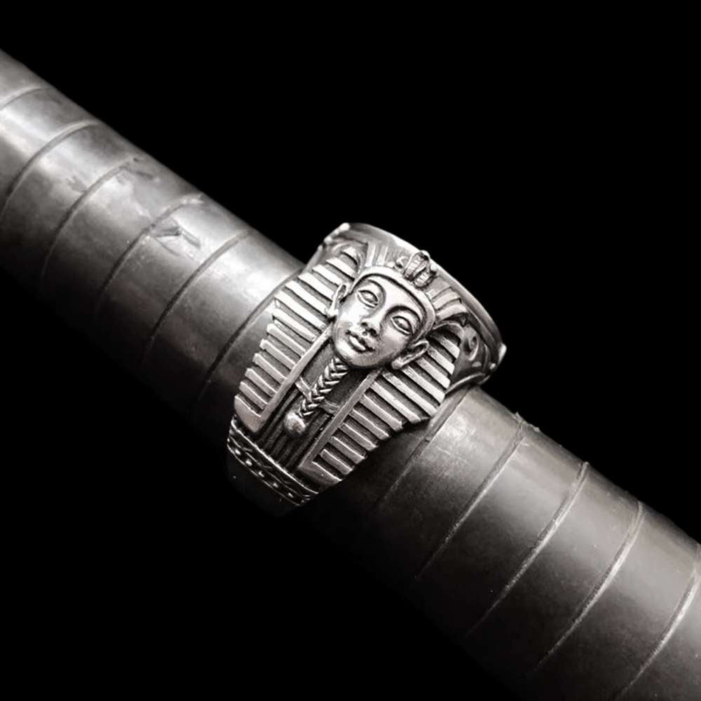 Egyptian Pharaoh Ring – 925 Silver Horus Anubis Jewelry