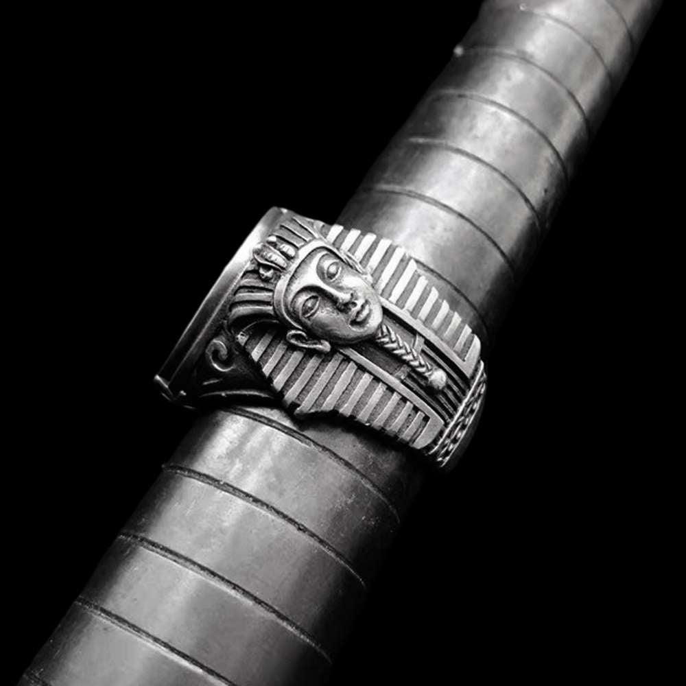 Egyptian Pharaoh Ring – 925 Silver Horus Anubis Jewelry