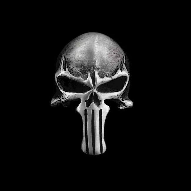 Punisher Ring - 925 Silver Handmade Skull Men's Gift Hover Image