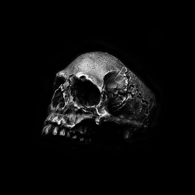 Rugged Skull rings 925 Silver Crackle Skull rings SSJ07 Main Image