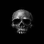 Rugged Skull rings 925 Silver Crackle Skull rings SSJ07