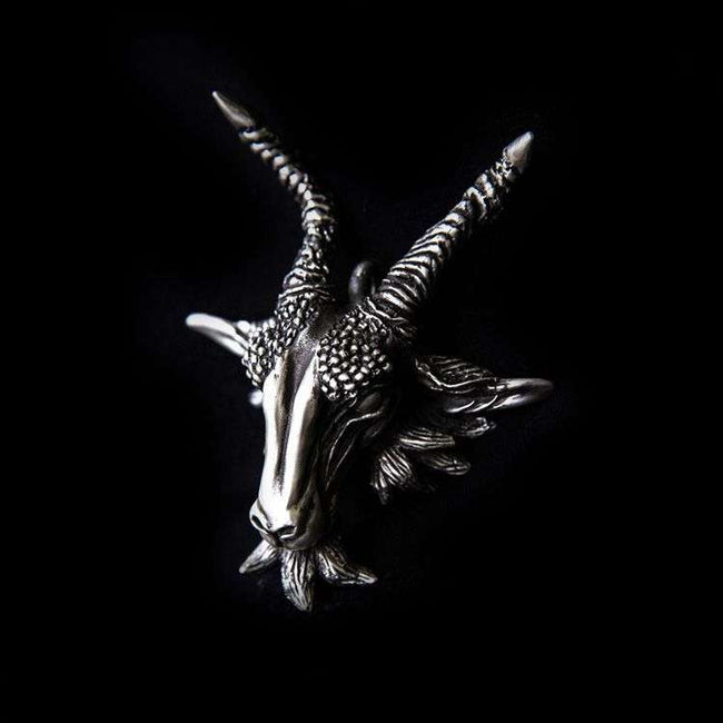 Satan Sheep Pendant Silver Ram Pendant SSP10 Main Image