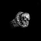 Dead Sleep Skull Ring - Heavy 925 Silver Hand Carved Collector's Gothic Jewelry