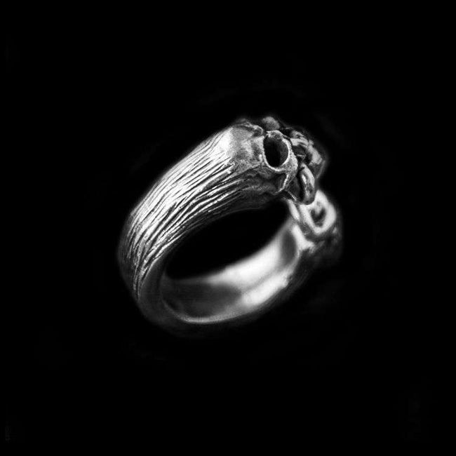 Skull rings 925 Silver Skull mens pinky rings Main Image