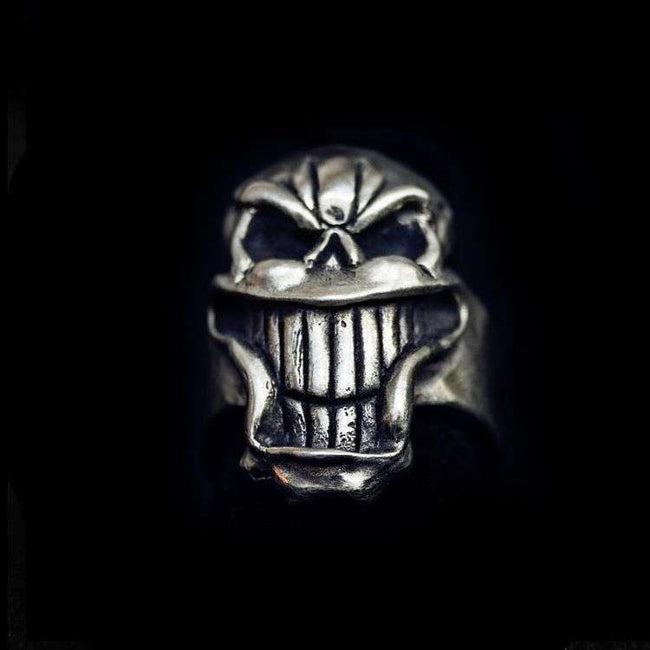 Tooth ring Big mouth Skull Ring Silver Skull deathshead ring Main Image