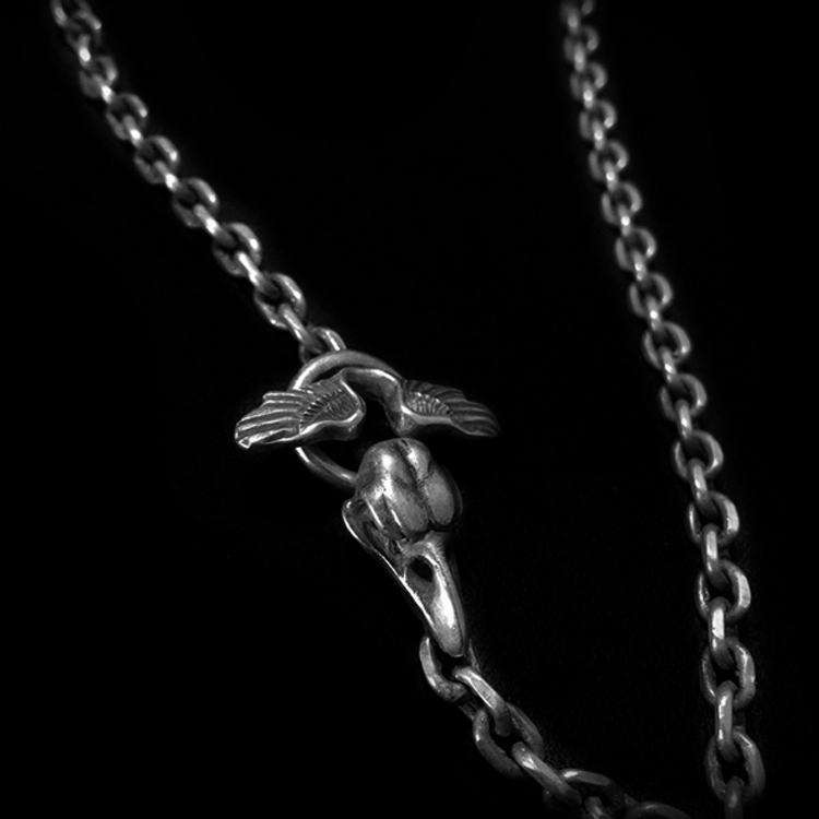 Sun bird Handmade Silver Skull necklace SSN01