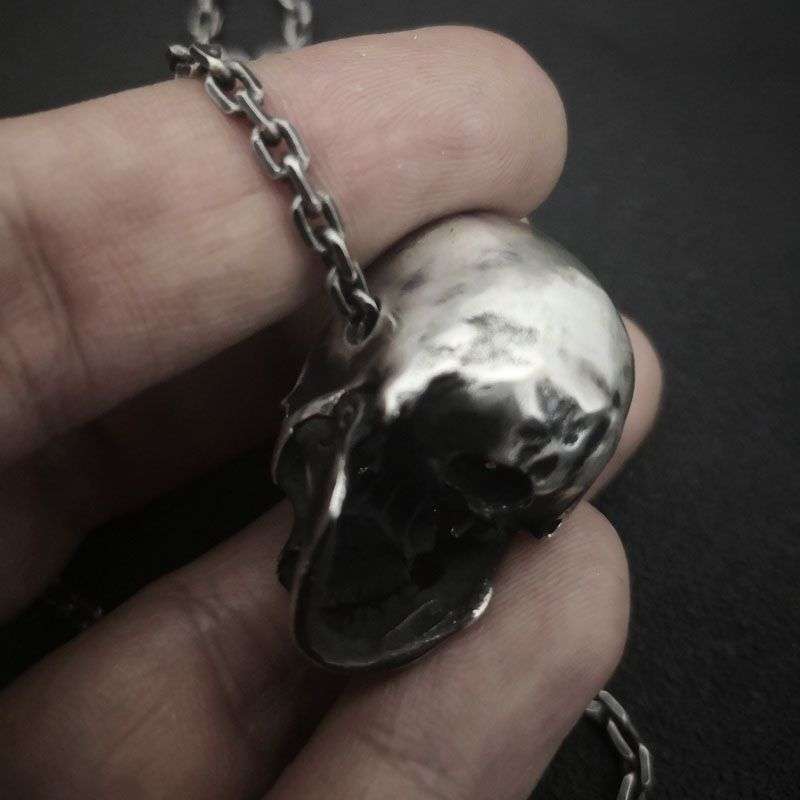 Skull necklace Handmade Silver Skull necklace SSN11