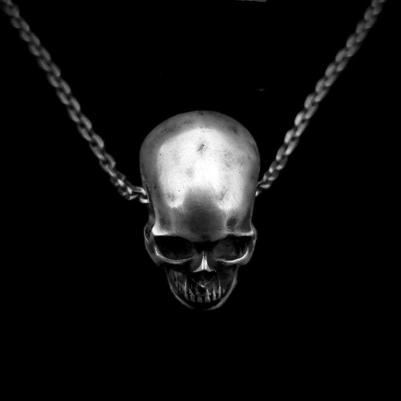 Skull necklace Handmade Silver Skull necklace SSN11