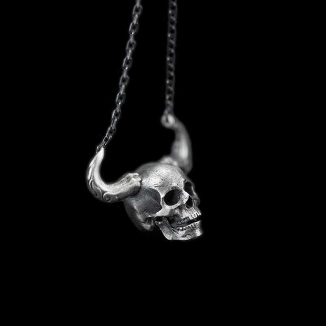 Skull necklace Handmade Silver Skull necklace SSN13 Main Image