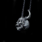 Skull necklace Handmade Silver Skull necklace SSN13