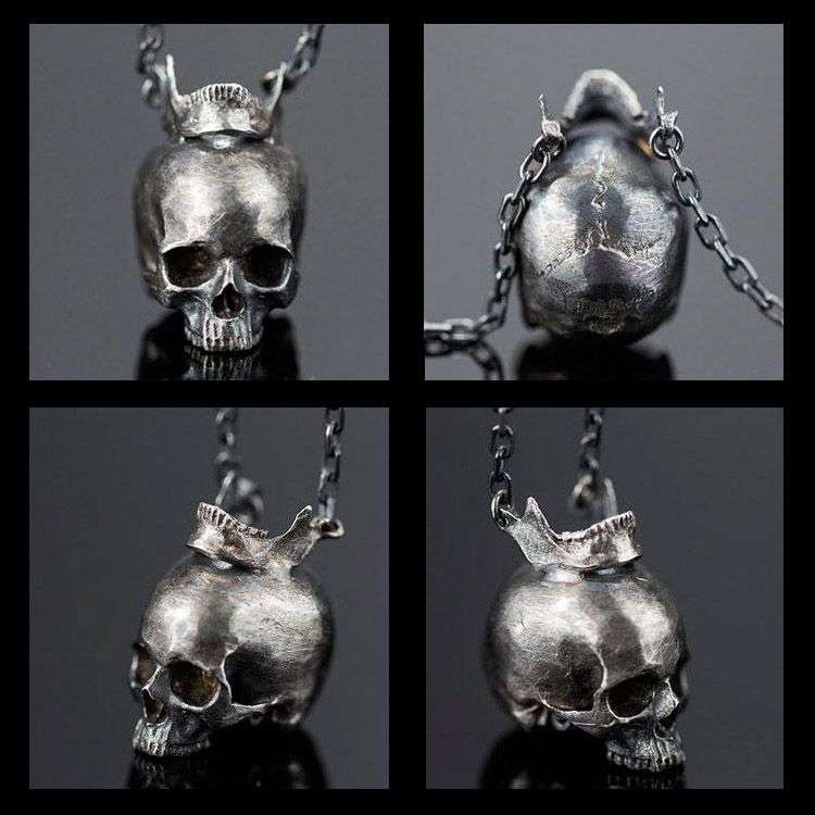 Skull Head jaw Pendant Handmade Silver Skull necklace SSN15