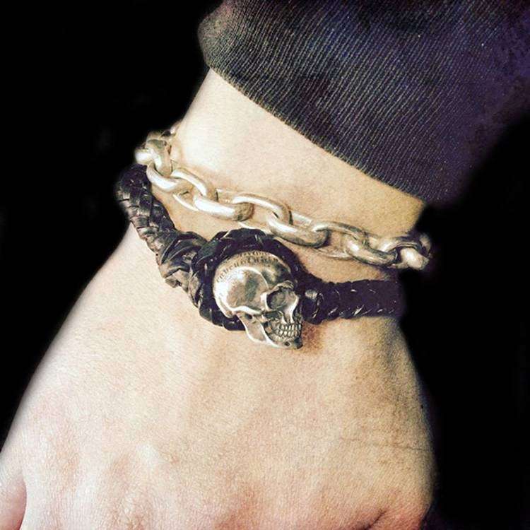 Skull Leather Rope Bracelet collection transcends mere adornment SSB17