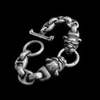 Bulldog Bracelets 925 Sterling Silver Cross flower Bracelet