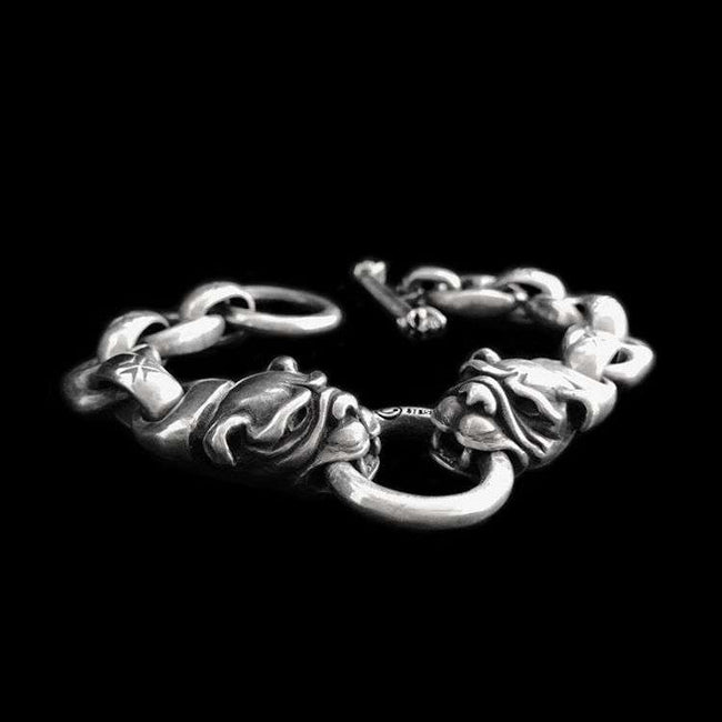 Bulldog Bracelets 925 Sterling Silver Cross flower Bracelet Main Image