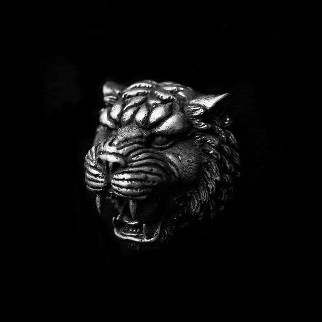 Silver Tiger ring Skull Jewelry Silver Skull ring SSJ38 Main Image