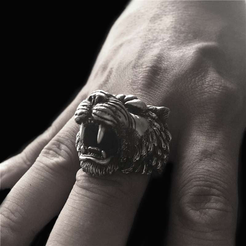 Silver Tiger ring Skull Jewelry Silver Skull ring SSJ38
