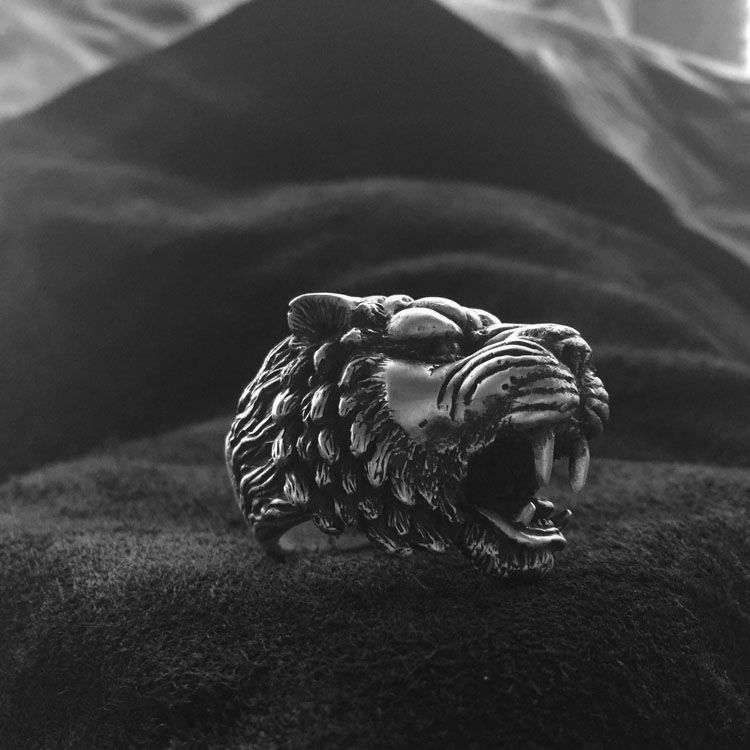 Silver Tiger ring Skull Jewelry Silver Skull ring SSJ38