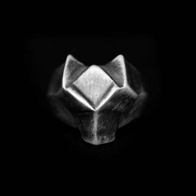 Silver Fox ring 925 Silver polygon lowrie mens pinky rings Hover Image