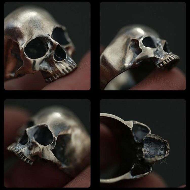Realism Skull ring 925 silver No jaw Skull ring SSJ52
