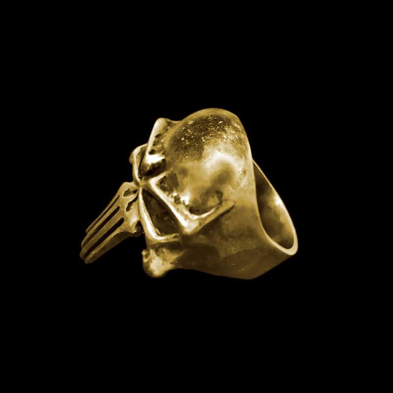 Unleash Your Edge with the Brass Skull Punisher Ring