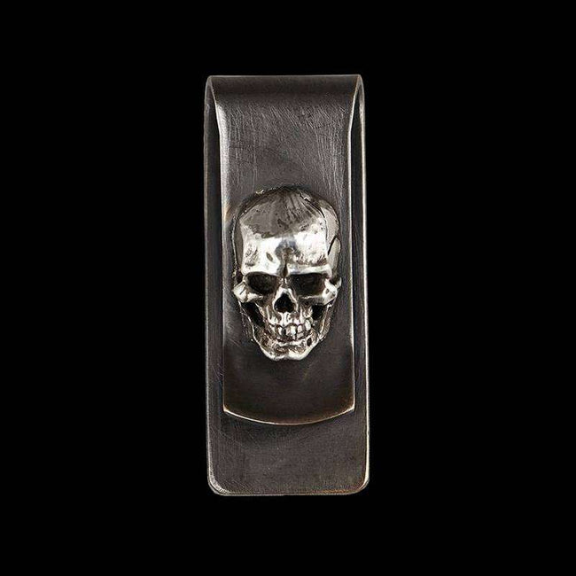 Elevate Your Style with a Silver Skull Money Clip Hover Image