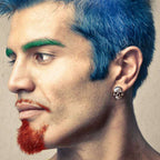 Silver skull earring mens earring FCS05