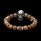 Silver Skull Agate Bracelet Skull Jewelry SSB37
